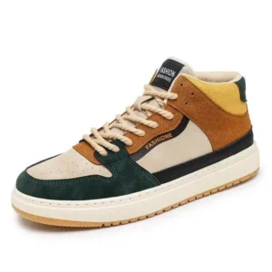 Dhoomstock Men'S Fashion Breathable Color Block Pu Sneakers