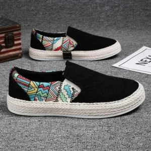 Dhoomstock Men Fashion Color Matching Breathable Canvas Flats Shoes