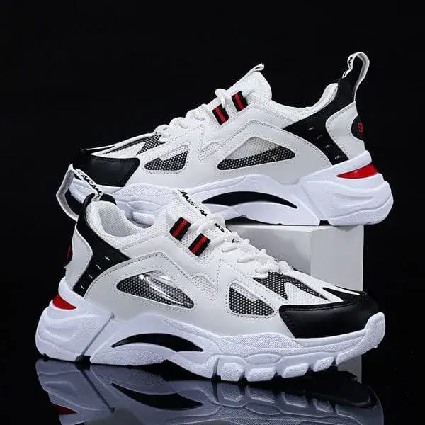 Dhoomstock Men Spring Autumn Fashion Casual Colorblock Mesh Cloth Breathable Lightweight Rubber Platform Shoes Sneakers