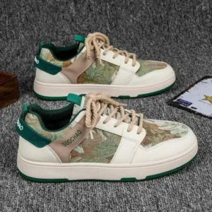 Dhoomstock Men'S Casual Retro Secret Forest Oil Painting Pattern Sneakers