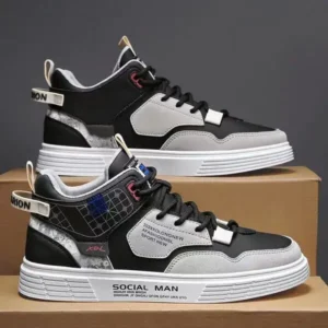 Dhoomstock Men'S Fashion High Top Color Block Sneakers