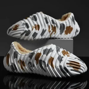 Dhoomstock Men'S Fashion Camouflage Coconut Shape Fleece Warm Plush Shoes